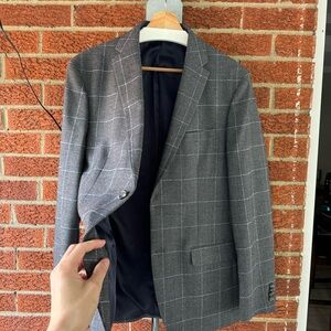 Tommy Hilfiger Modern-Fit Check Wool Blazer Sport Coat Jacket 40 R